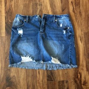 Wild Fable Distressed Jean Mini Skirt